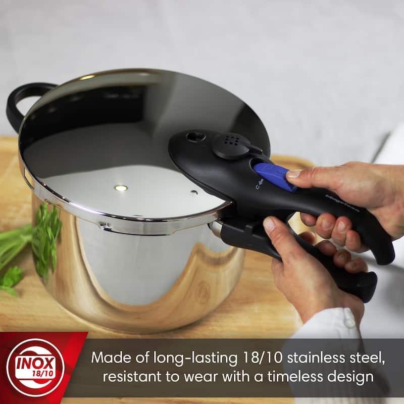 Magefesa Favorit Six Stainless Steel Pressure Cooker Set, 3.2 & 6.3 Qts