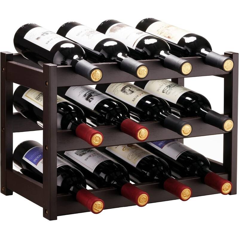 Bamboo Wine Rack, Sturdy and Durable Wine Storage - Brown