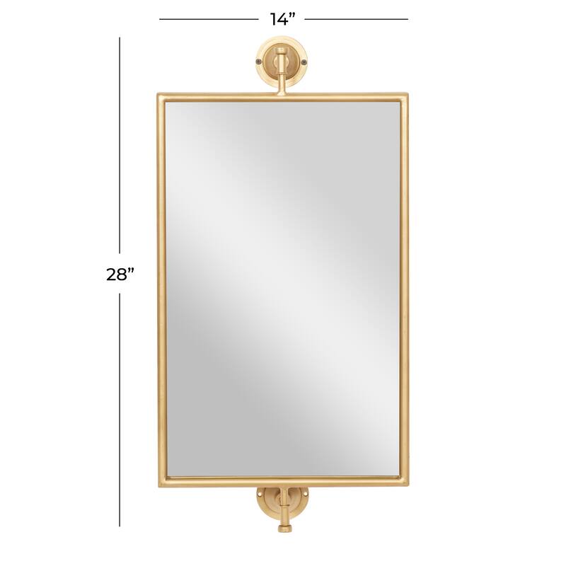 Wood Industrial Wall Mirror 28 x 14 x 7 - 14 x 7 x 28