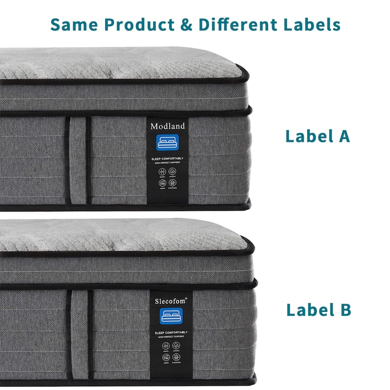 Modland 14-inch Hybrid Medium Euro Top Mattress, Pocket Spring Mattress in a Box