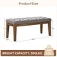 preview thumbnail 45 of 57, Button-Tufted Bench for End of Bed, Entryway Bench Beige/ Black/ Brown Solid Wood, Leather, Fabric 44-inch