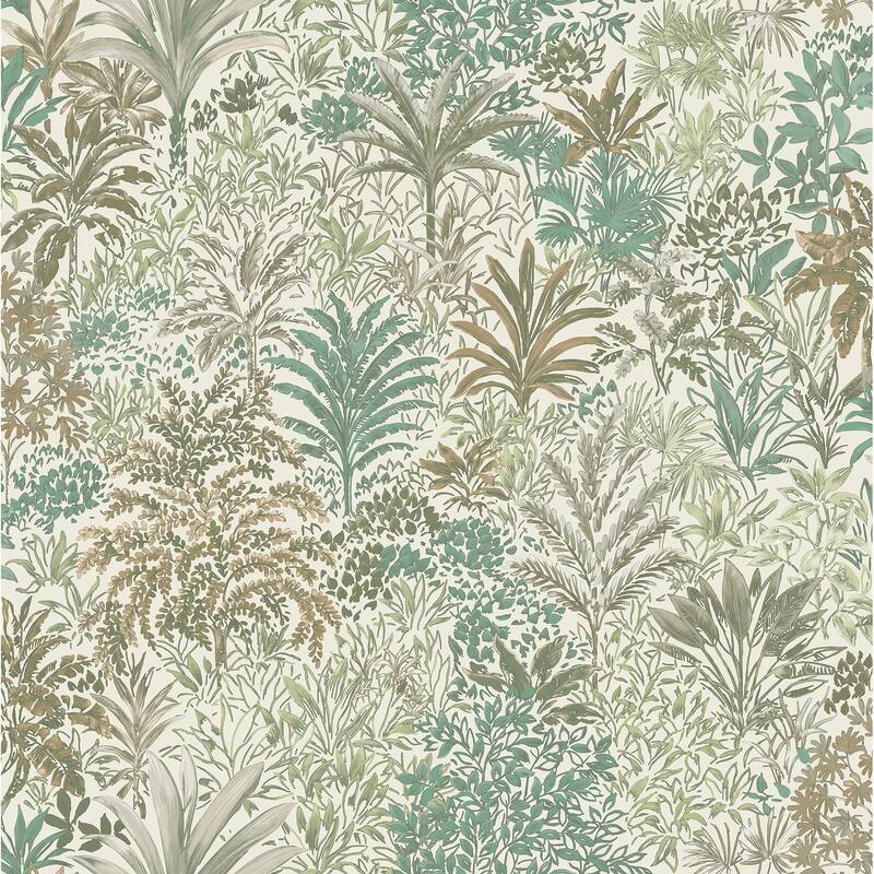 Fine Decor Meilani Green Palm Landscape Wallpaper