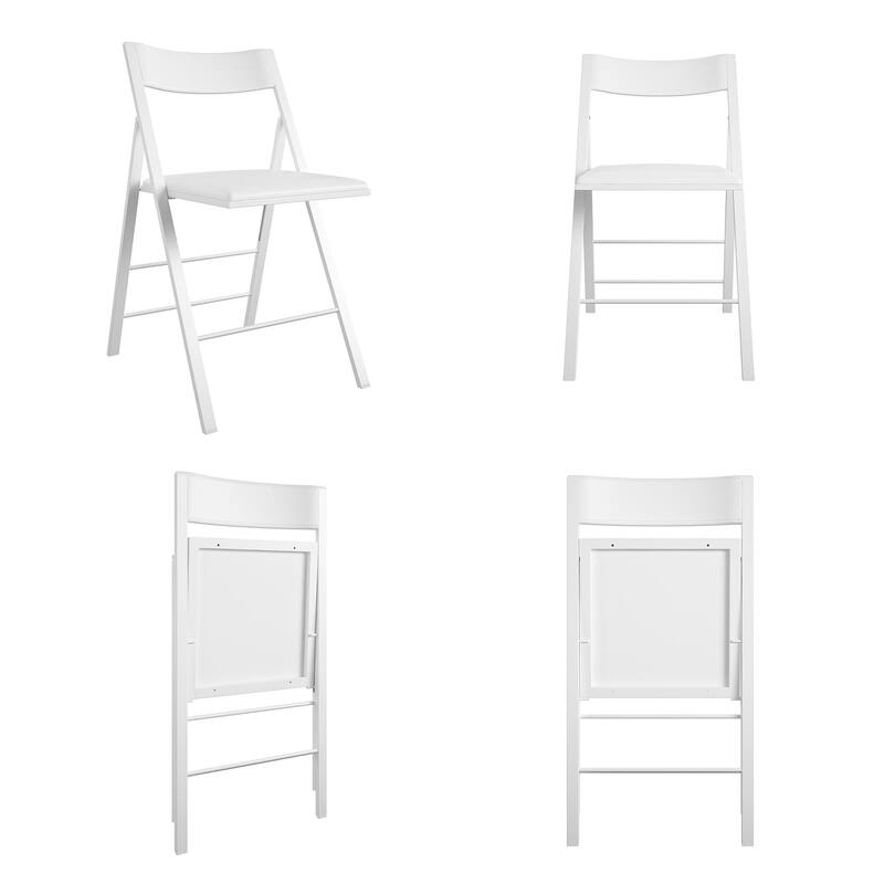 COSCO Modern Slim Line Vinyl Padded Folding Chair, 2-Pack