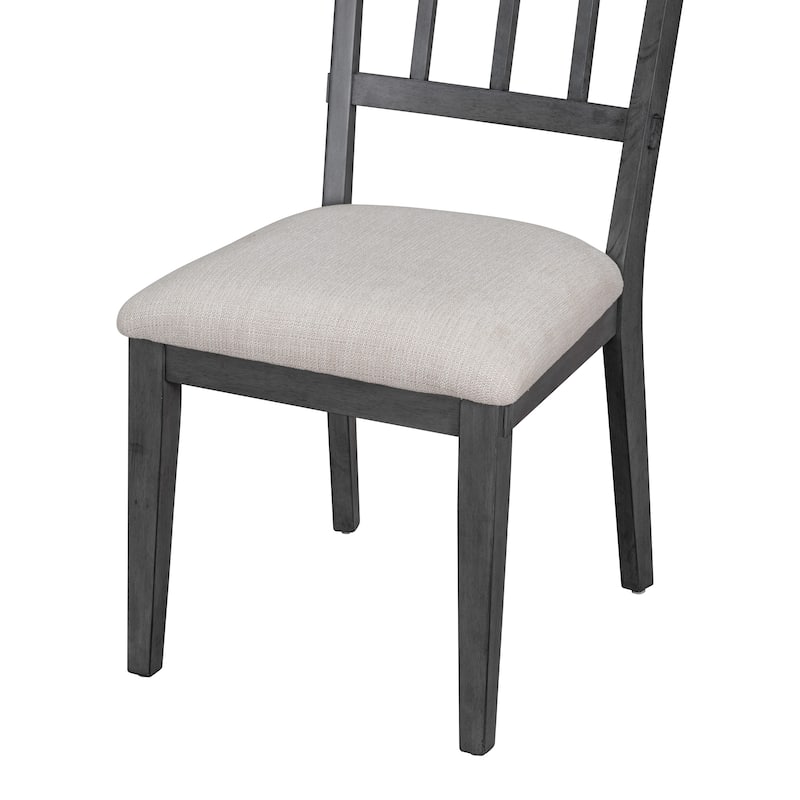 Rustic 5-piece Round Dining Set with Upholstered Chairs and Curved Bench for Cozy Family Gatherings