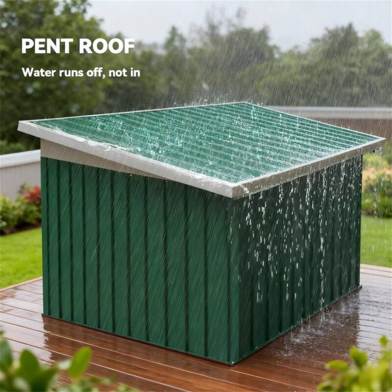 Garden Metal Outdoor Storage Shed, Tool House with Double Lockable Doors