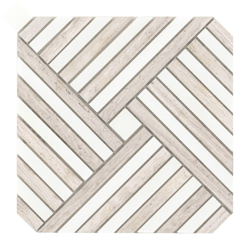 Emser Tile Alluro - 9" x 9" Square Basketweave Mosaic Wall Tile -