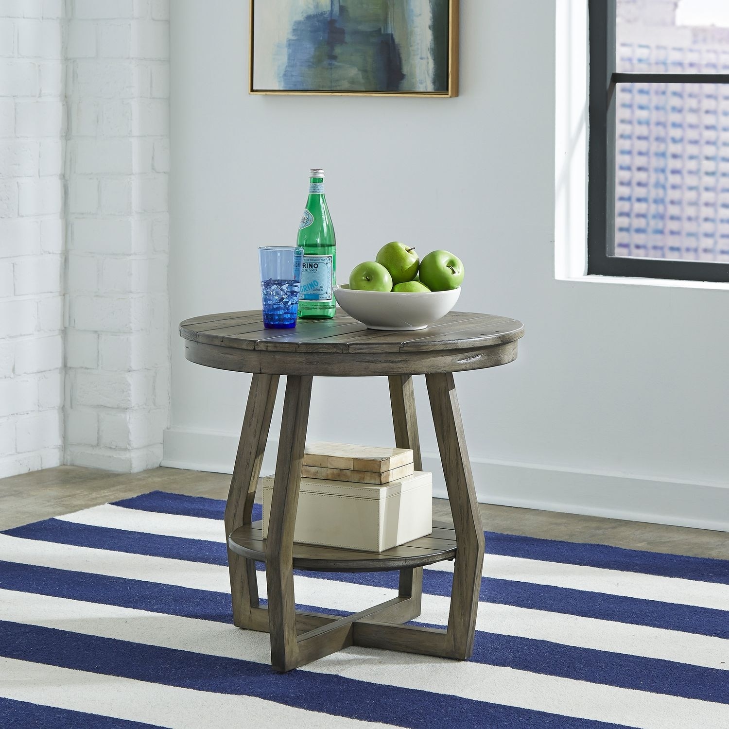 Gray wash end table sale