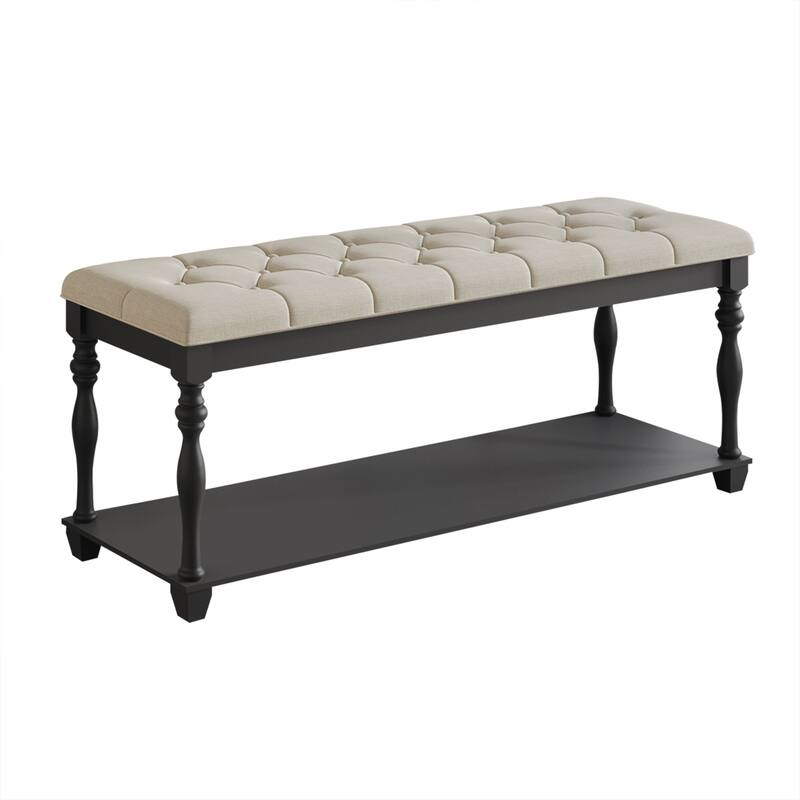 CraftPorch 2 Piece Bedroom Bench Set Transitional Button Tufted Bed
