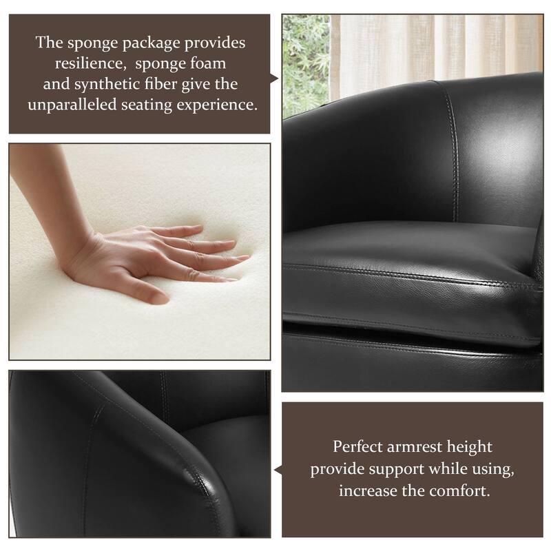 Upholstered Swivel Barrel Chair