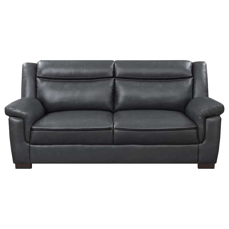 Arabella Leatherette Upholstered Padded Arm Sofa