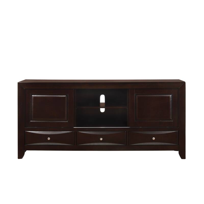 Priscella Dark Cherry Bookcase Storage Platform Bed