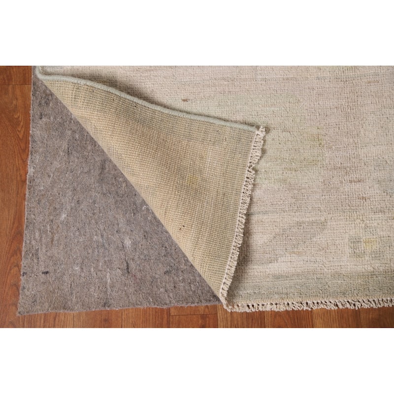 Geometric Oushak Turkish Area Rug Hand-knotted Wool Carpet - 8'10"x 11'9"