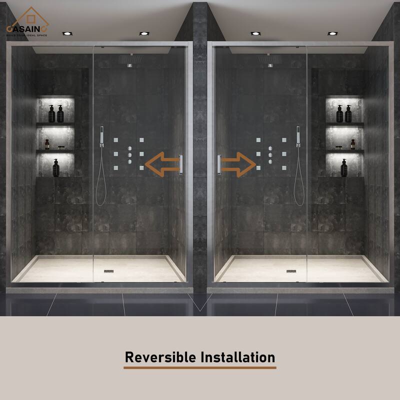 CASAINC 60 "x 72" Framed Single Sliding Shower Door