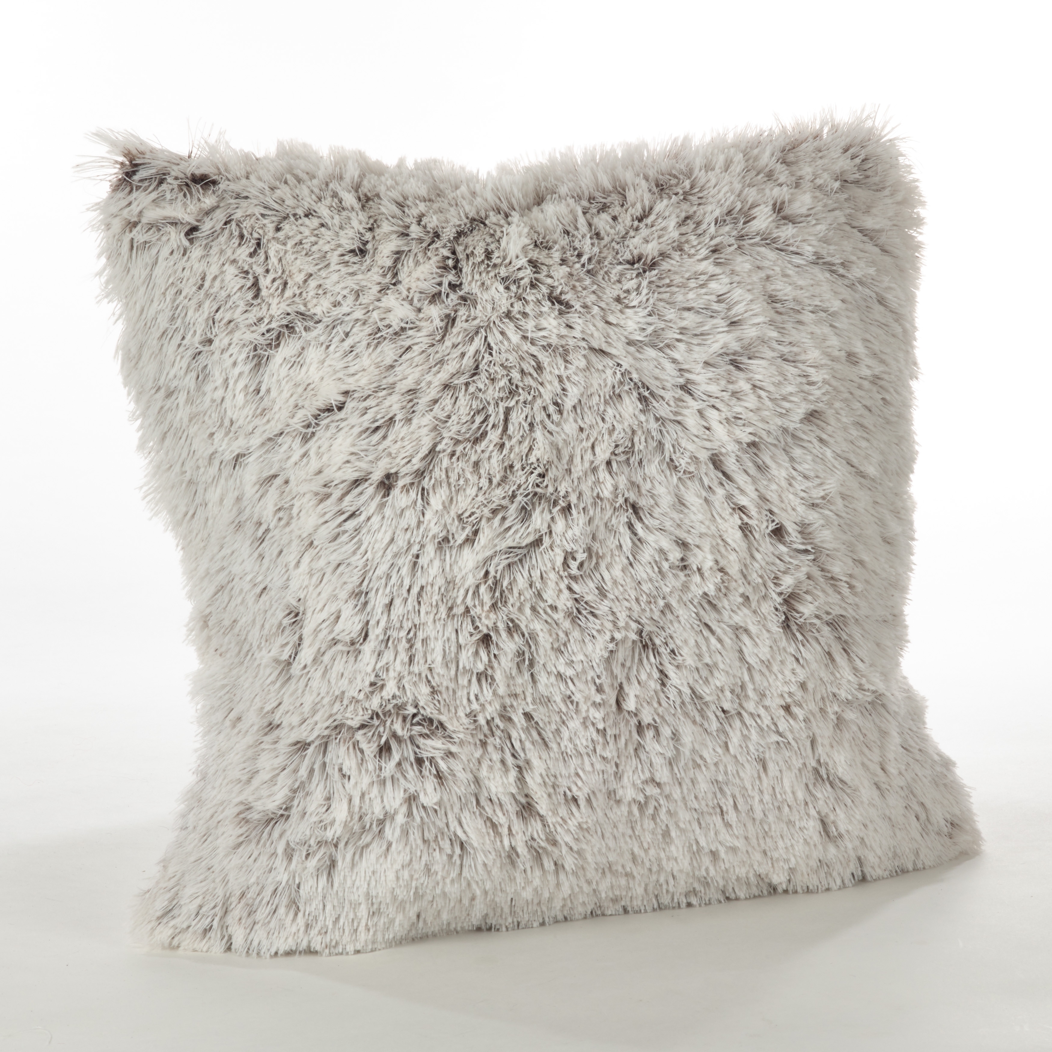 Saro Lifestyle Juneau Collection Two-Tone Faux Fur Throw Pillow