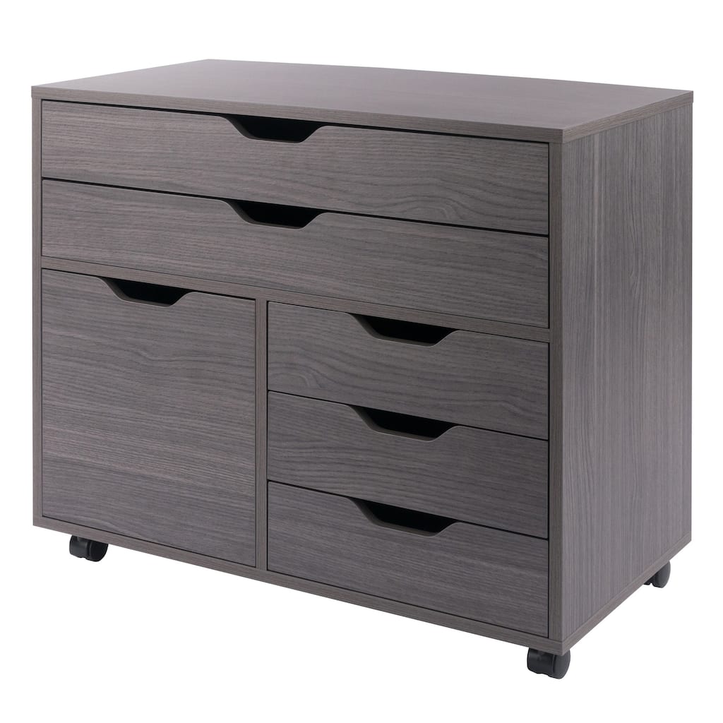 Halifax 3-Section Multi-Storage Mobile Cabinet Charcoal Finish