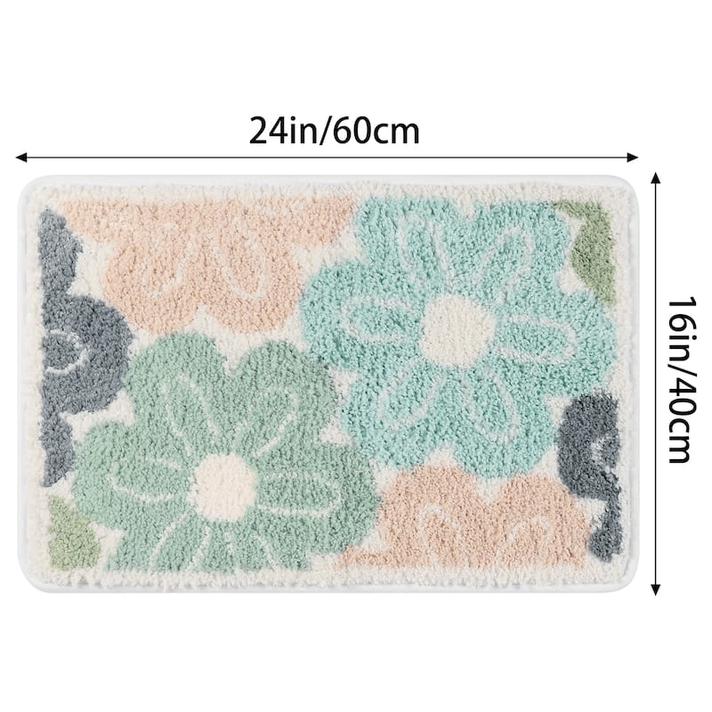 Non Slip Bath Mat for Bathroom Absorbent Fluffy Soft Bathroom Mat Microfiber Bathroom Floor Rug