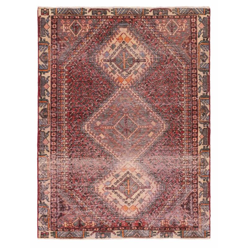 ECARPETGALLERY Hand-knotted Antalya Vintage Red Wool Rug - 4'9 x 6'4