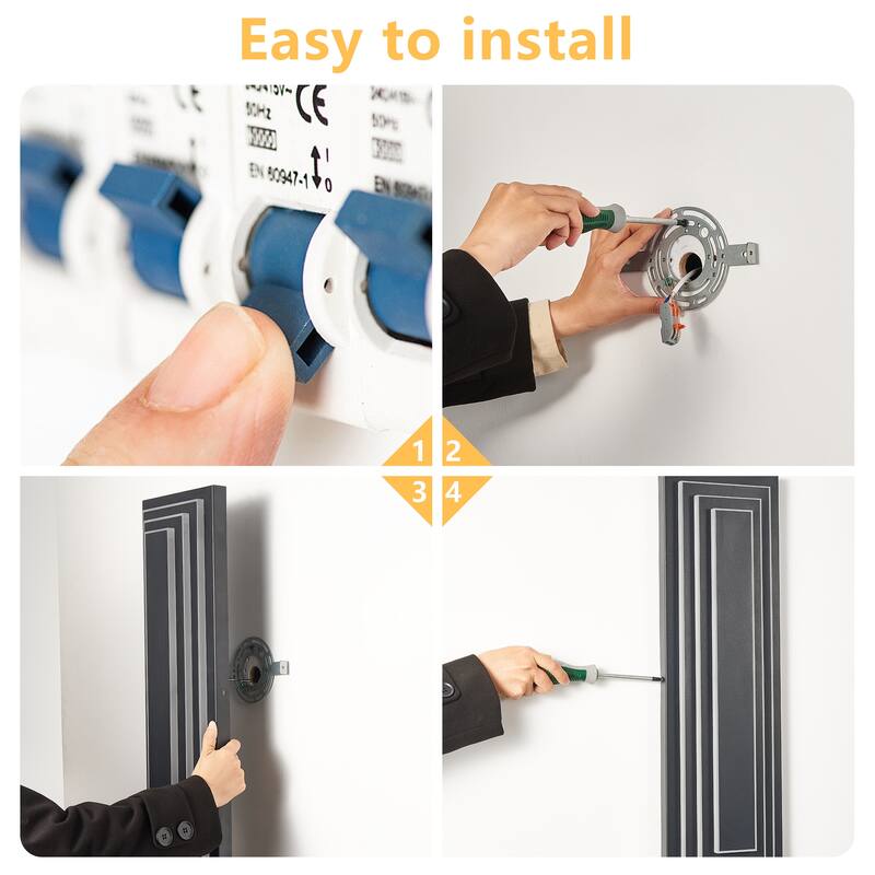 23.6 in Modern Long Outdoor Wall Lights Exterior Lights for House,LED Outdoor Wall Large Front Porch Light Fixture - Black