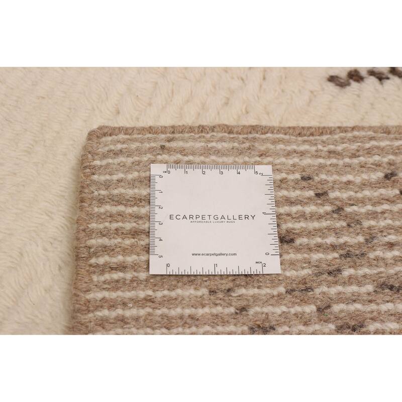ECARPETGALLERY Hand-knotted Tangier Cream Wool Rug - 7'11 x 9'11