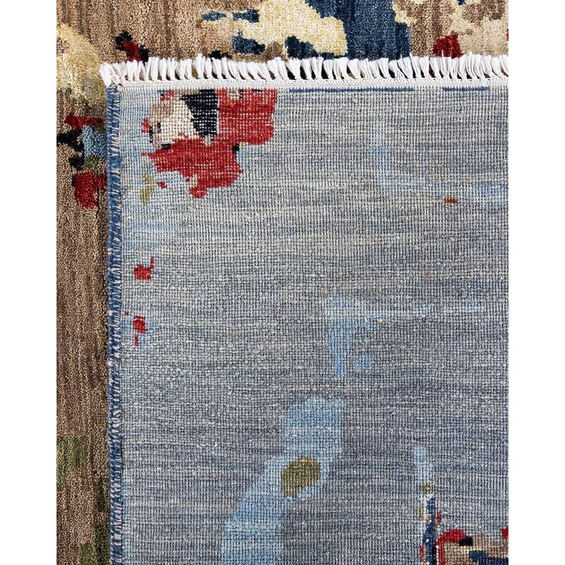 Ikat One-of-a-Kind Hand-Knotted Area Rug - Navy, 9' 4" x 12' 4" - 9' 4" x 12' 4"