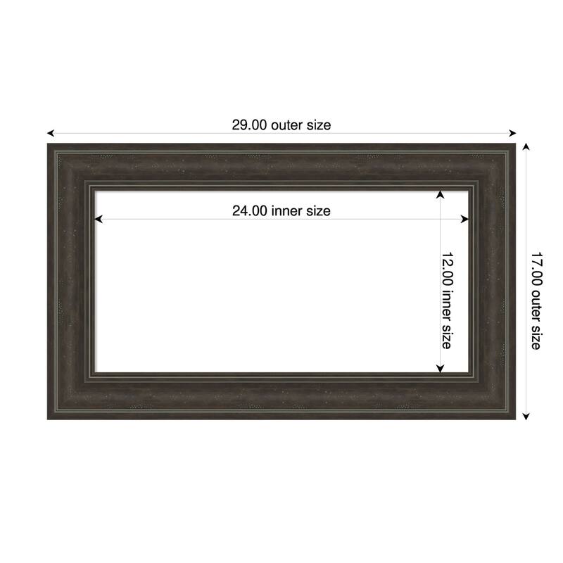 Amanti Art Shipwreck Black Framed Dry Erase Magnetic Board - 29 x 17 in - Shipwreck Greywash