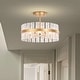 preview thumbnail 2 of 10, Jojospring Casandra 4-light Drum Glass Strip Flush Mount