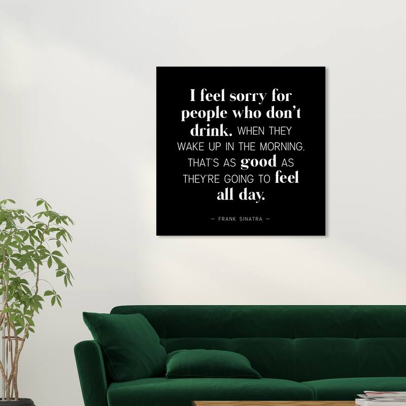 Wynwood Studio Canvas Drinks and Spirits For People who Don't Drink Black and Modern & Contemporary Wall Art Canvas Print - 30 x 30
