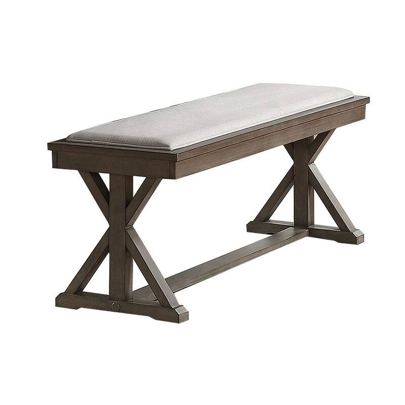 Solid wood Veneer Dining Room 1pc Bench - Gray