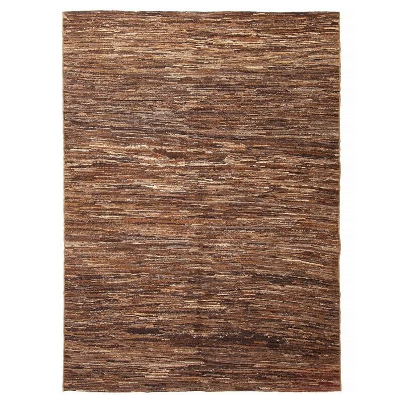 ECARPETGALLERY Flat-Weave Natural Brown Wool Tapestry Kilim - 5'5 x 7'2 - Brown - 5'5 x 7'2
