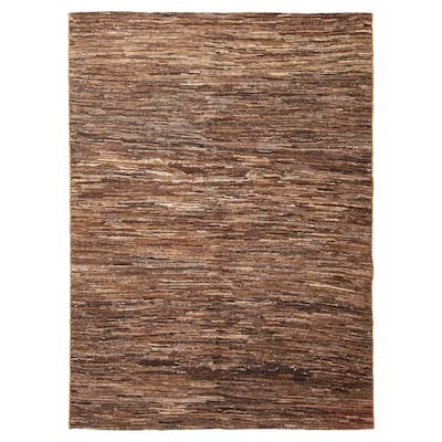 ECARPETGALLERY Flat-Weave Natural Brown Wool Tapestry Kilim - 5'5 x 7'2