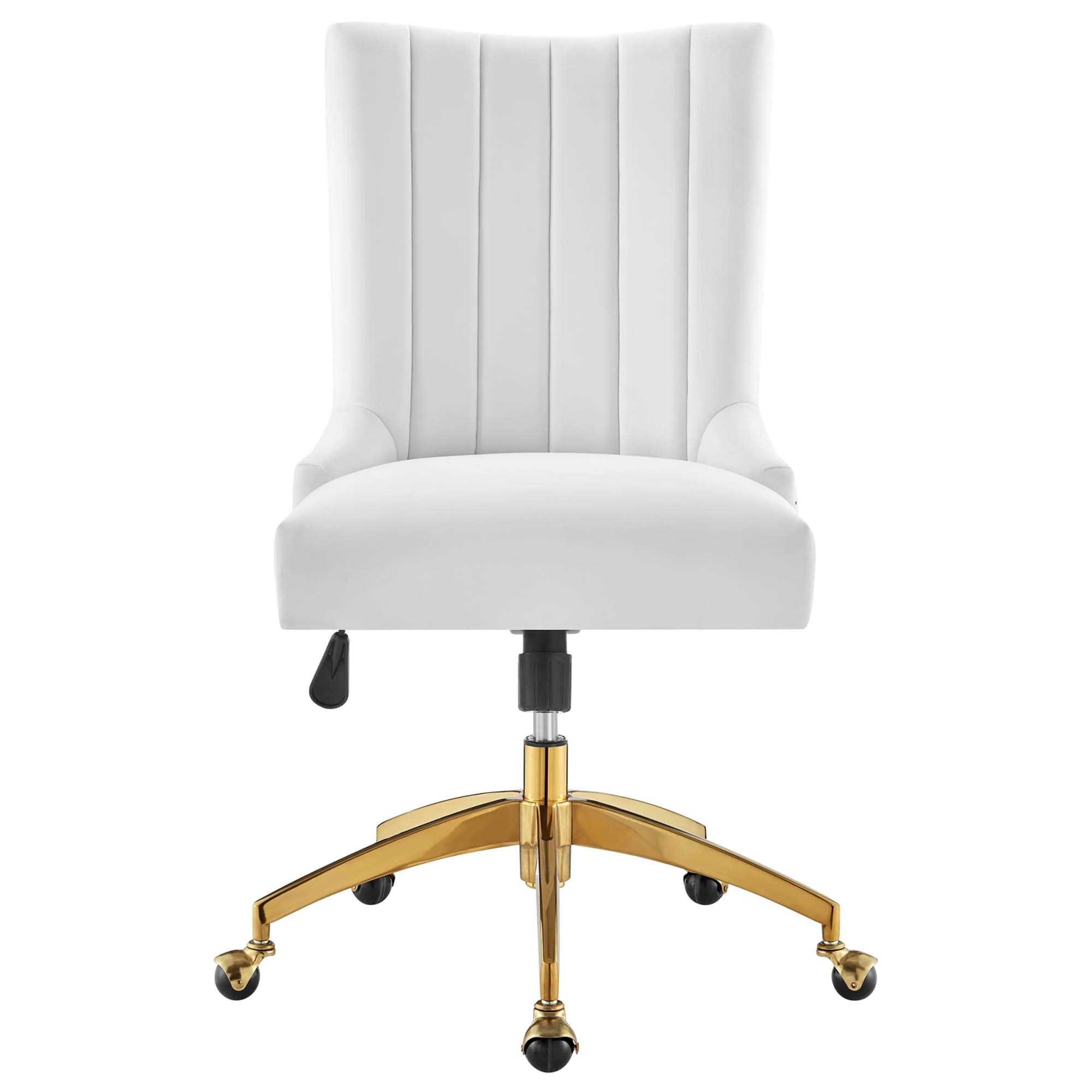 Modway Empower Channel Tufted Performance Velvet Office Chair in Gold Gray 