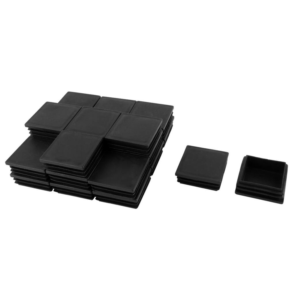 50mm x 50mm Sqaure End Blanking Caps Tube Pipe Inserts Black 24Pcs