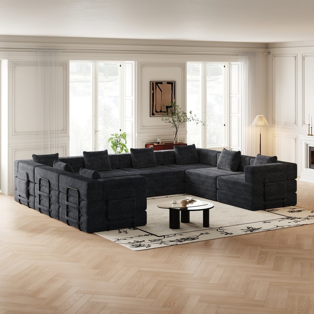 Oversized Corduroy Modular Splicing Sectional Sofa, Freely Combined