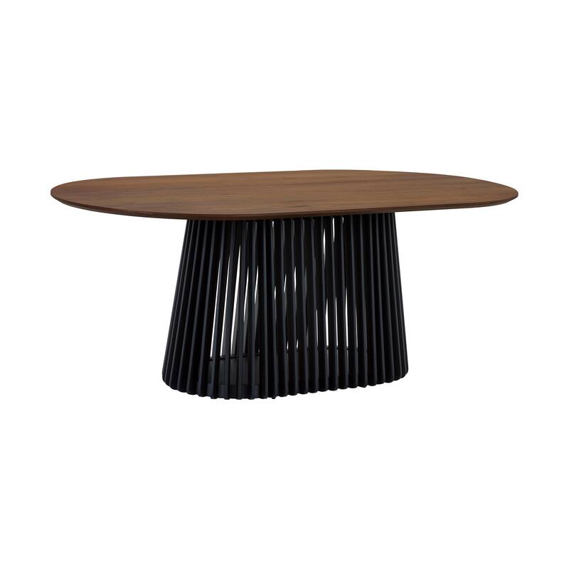 HomeRoots Five Piece Brown and Black Oval Dining Set with Four Chairs