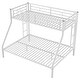preview thumbnail 6 of 8, White Twin XL over Queen Size Metal Bunk Bed with Ladder, Fence and Guardrails for Kids, Boys and Girls, Bedroom