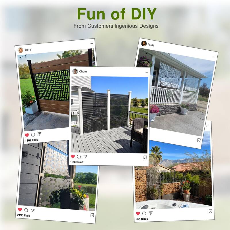 Outdoor Privacy Screen Metal Privacy Screen Panel Free Standing - 72*47