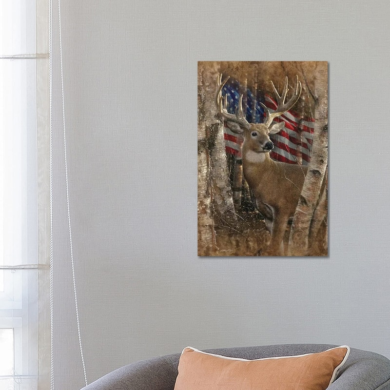 iCanvas "Whitetail Buck - America" by Collin Bogle Canvas Print - 26x18x1.5
