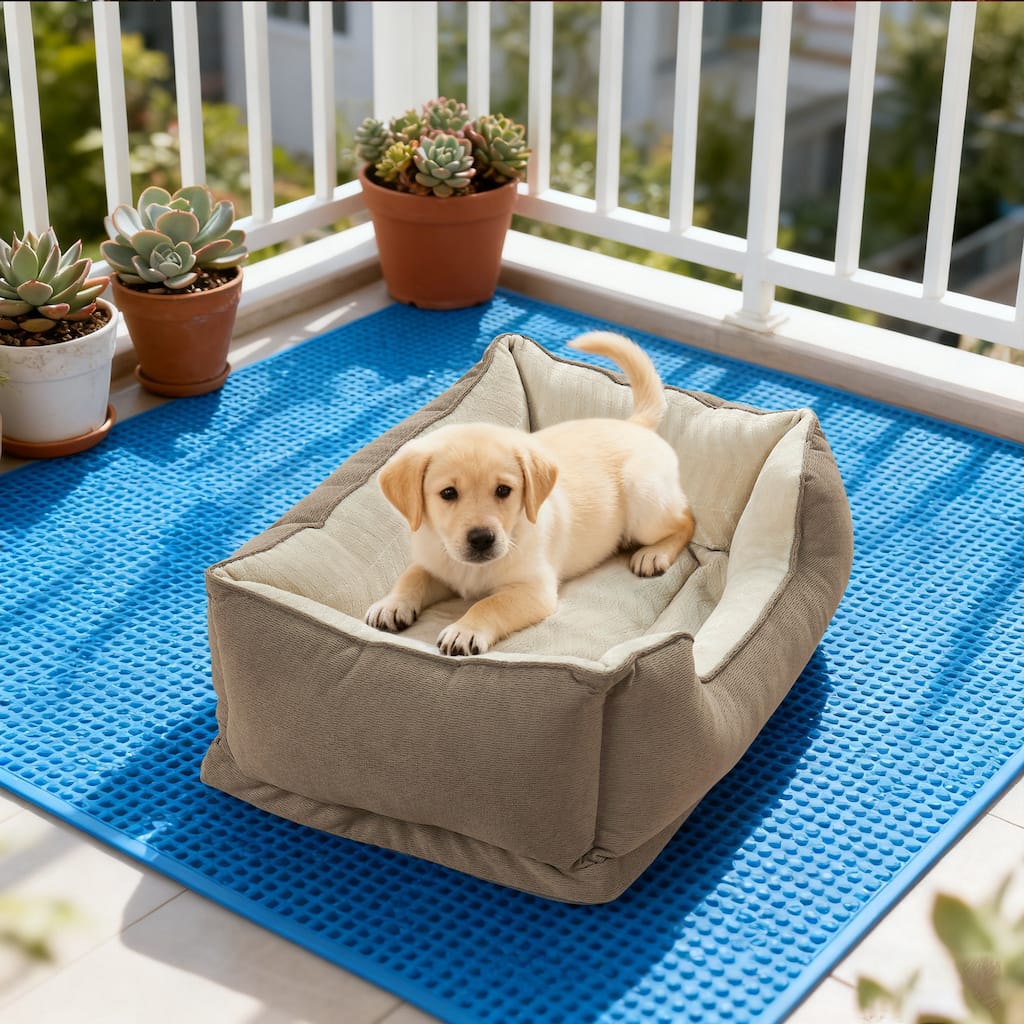 Soft Plush Bolstered Rectangle Dog Bed