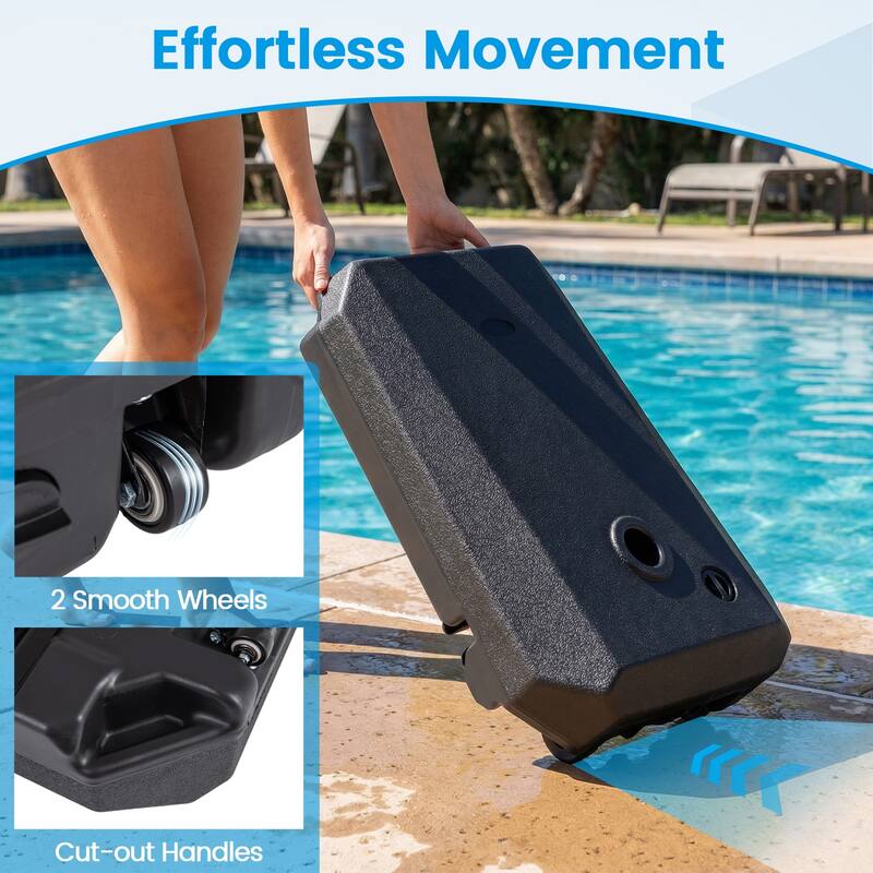 Gymax Cantilever Umbrella Base w/Wheels & Cross Base for 10 FT Offset