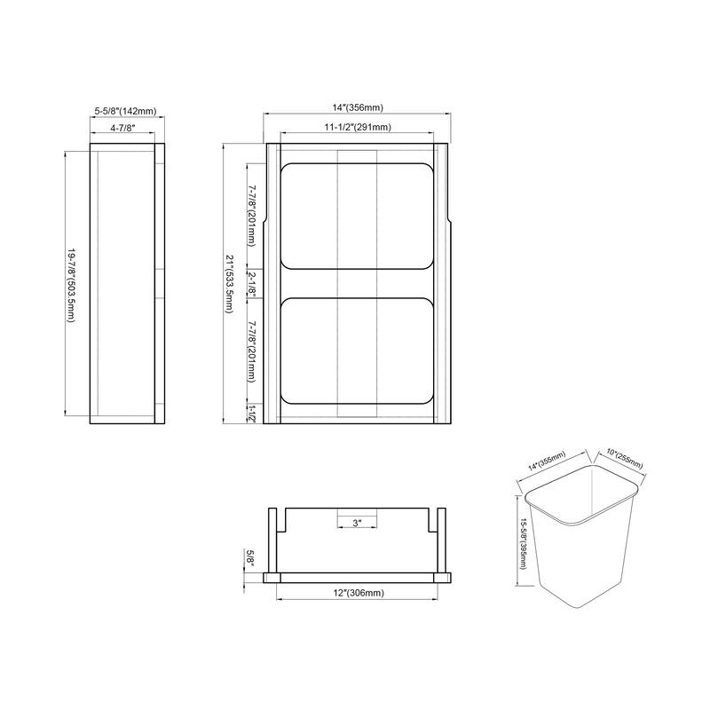 Dowell 18" Double Bin Pullout Set