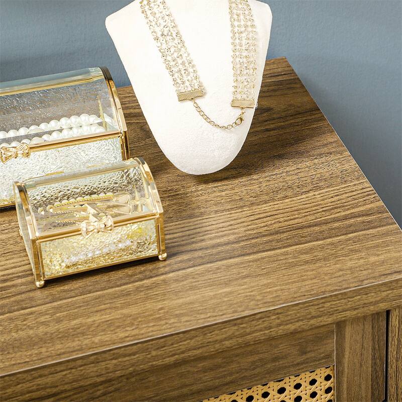 Sideboard Buffet Cabinet with Rattan Doors