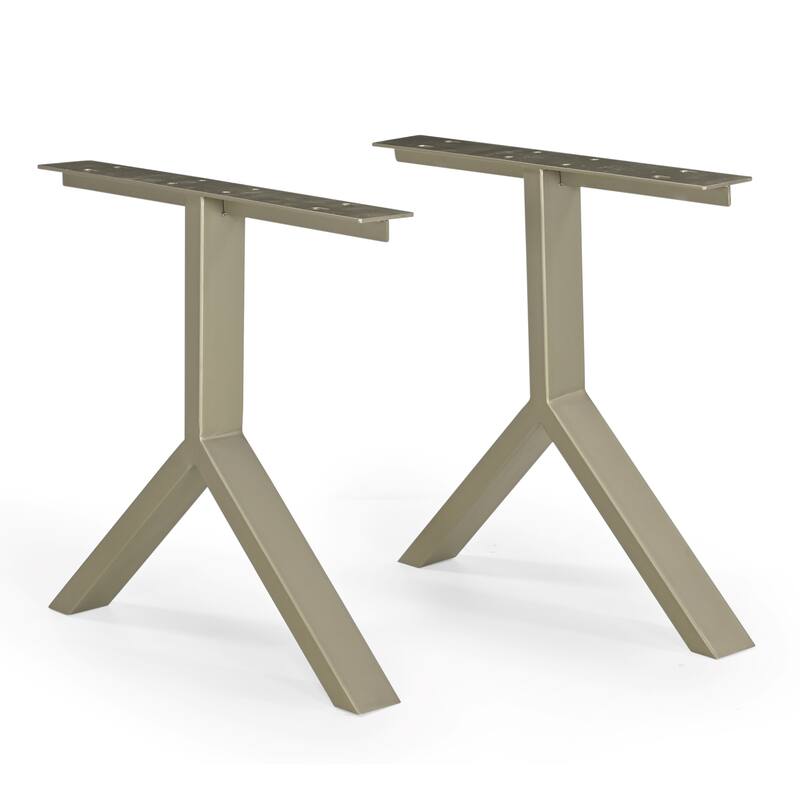 Brooks - Y Dining Table Base - Set of 2 - Pewter