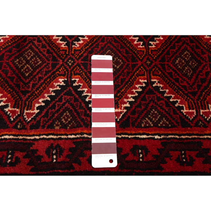 ECARPETGALLERY Hand-knotted Teimani Red Wool Rug - 4'2 x 7'7