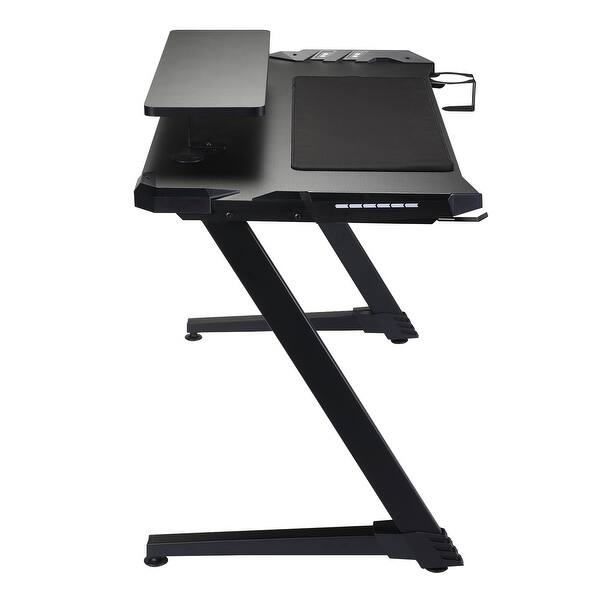Home Office Double Layer Gaming Desk Gaming Computer Desk Z Shape Leg Overstock 32414775