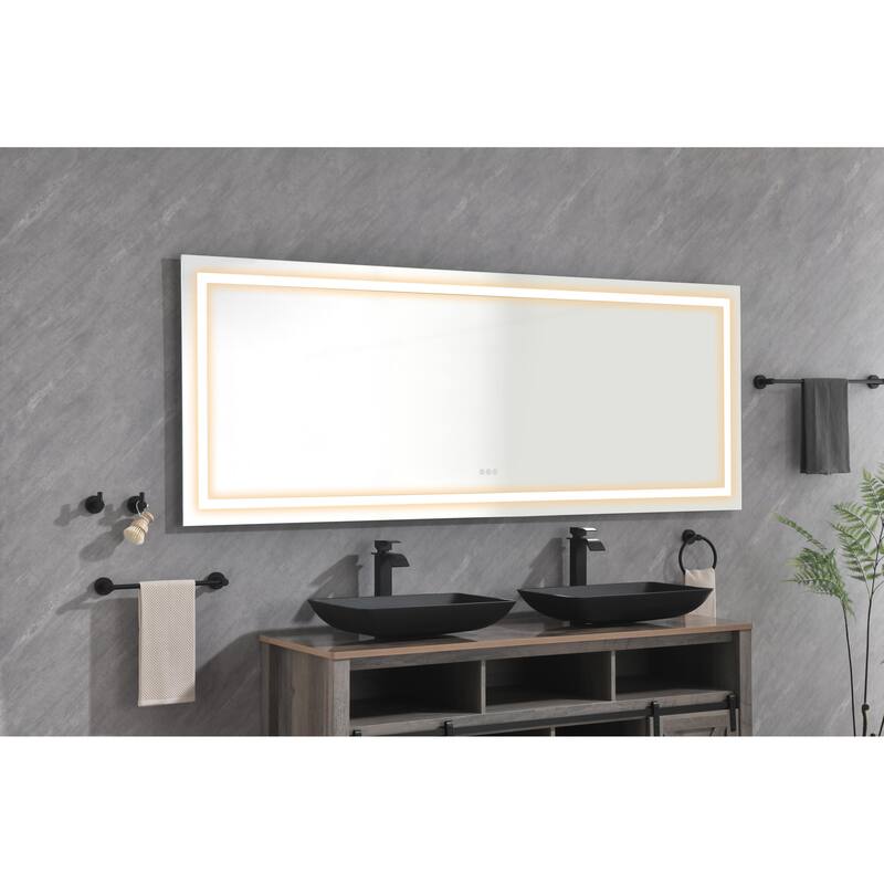 LED Bathroom Mirror with Front and Backlight