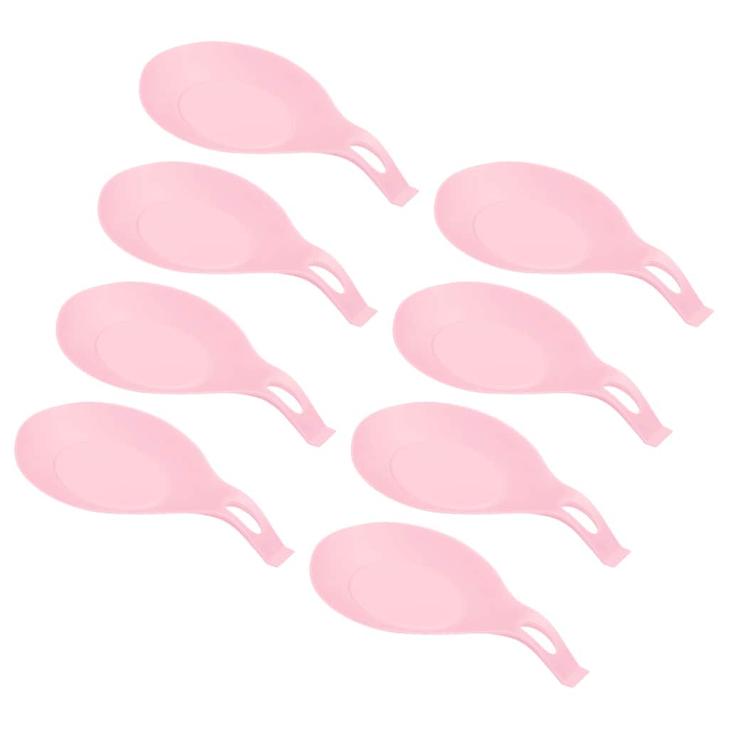 16Pcs 7.68" Heat Resistant Silicone Spoon Rest Kitchen Utensil Holder, Pink
