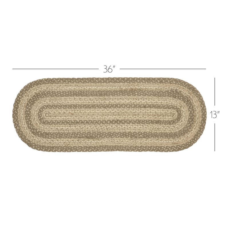 Cobblestone Jute Oval Runner 13x36