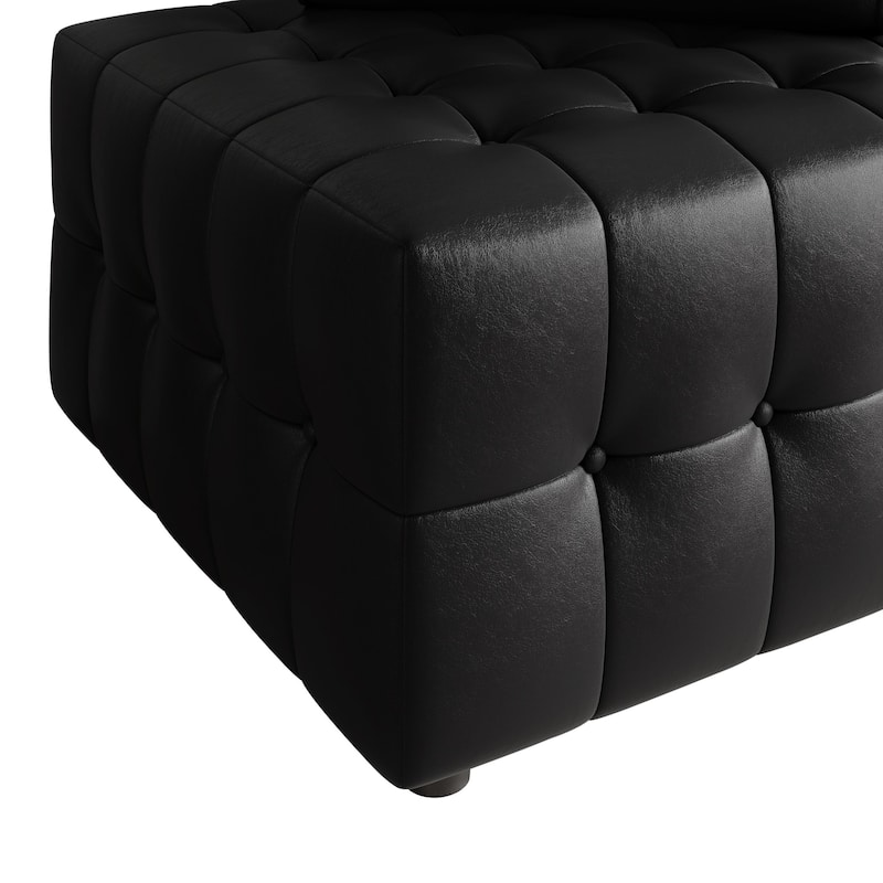 CraftPorch 4-Piece Elegance Button-Tufted PU Upholstered