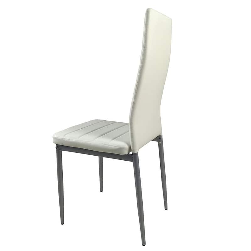PVC Leather Comfortable Dining Chairs White (Set of 4)