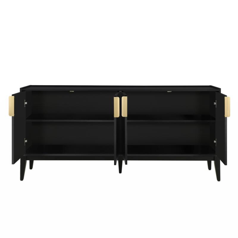 Storage Cabinet Sideboard Wooden Cabinet with 4 Doors for Hallway, Entryway, Living Room, Bedroom, Adjustable Shelf